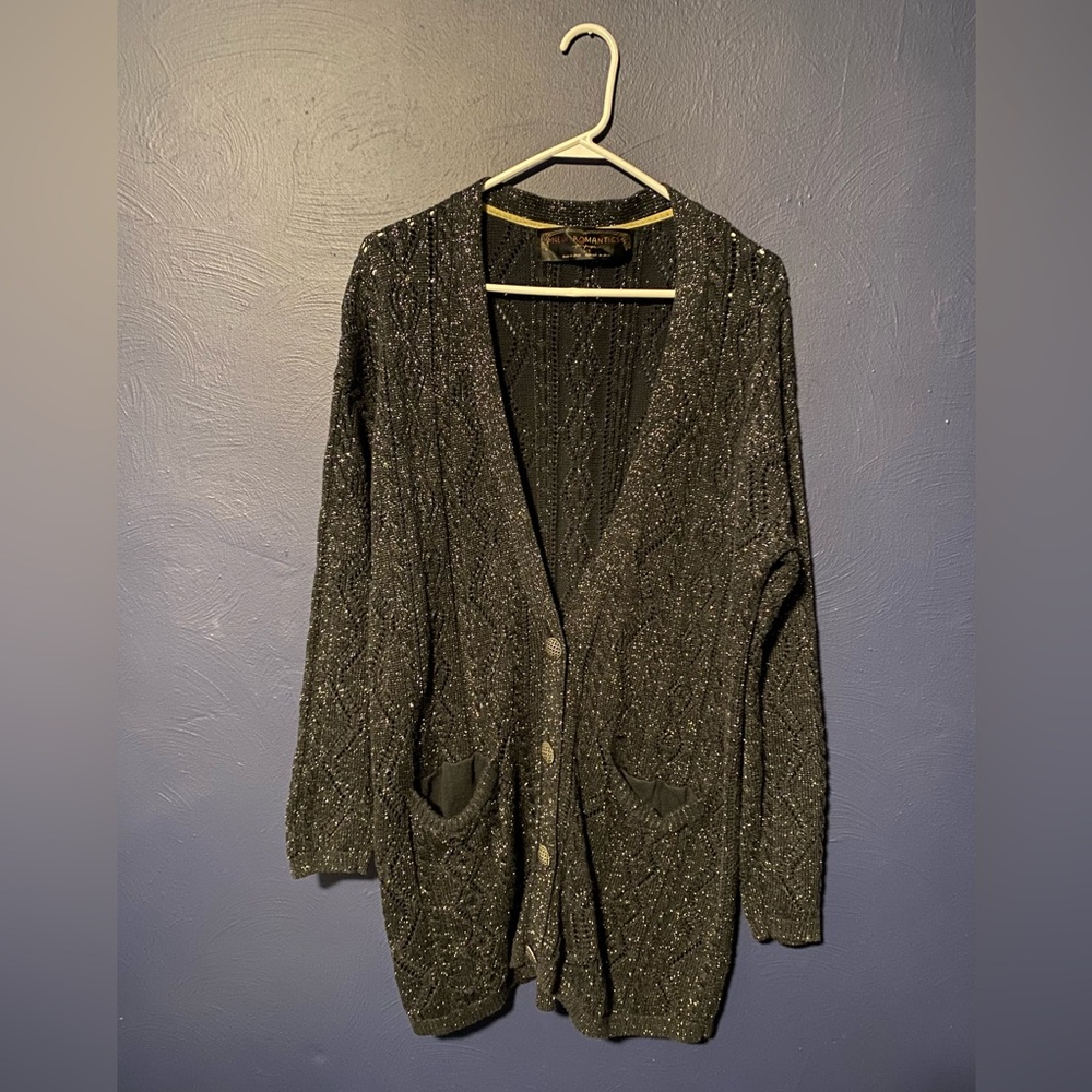 Free People New Romantics Oversized Metallic Cardigan Size L